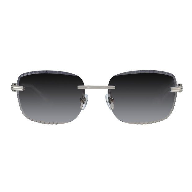 Men's Eyewear Premium Diamond Cut Silver Black