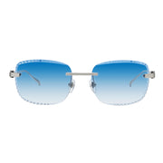 Men's Eyewear Premium Diamond Cut Silver Sky Blue