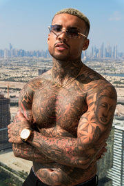 Men's Eyewear Green gradient  | 9K Gold plated