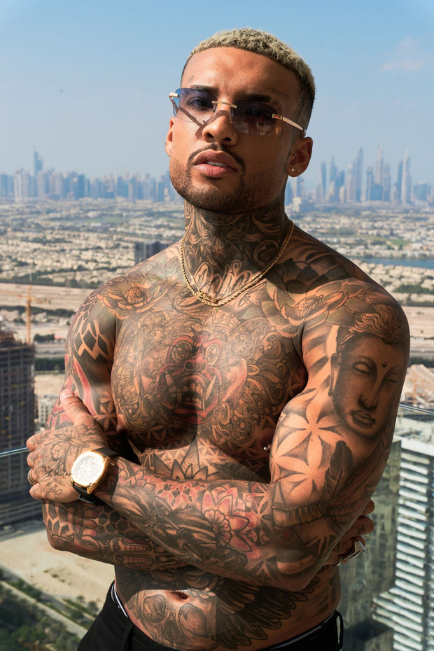 Men's Eyewear Green gradient  | 9K Gold plated